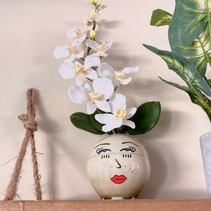 New Olivia the Orchid Anthropot decor face vase unique gift round pottery